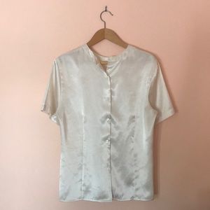 VINTAGE cream silk blouse
